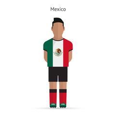 Mexico football player. Soccer uniform.