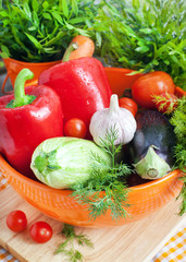 Fresh vegetables (ratatouille ingredients)