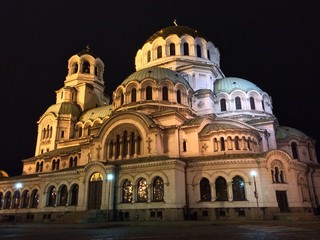Sofia by night, Alexander Nevsky Cathedral