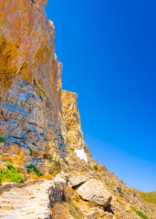 The famous Hozoviotissa Monastery in Amorgos island in Greece