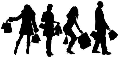 Vector silhouette of a people.