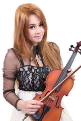 Asian woman and violin