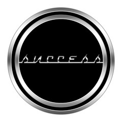 glossy success icon in metallic style