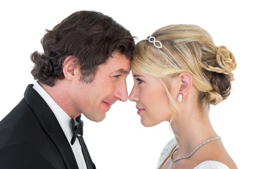 Loving newlywed couple