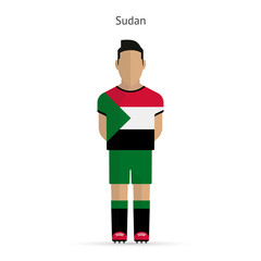 Sudan football player. Soccer uniform.