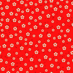 vector flowers on red background