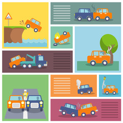 Car crash icons