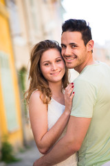 happy and lovely young couple on holiday