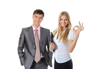 Happy smiling business team