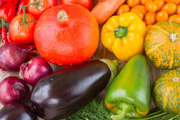 fresh colorful vegetables on a table