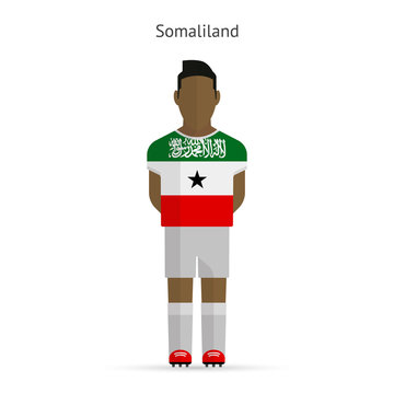 Somaliland football player. Soccer uniform.