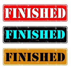 Set of grunge stamps, finished, vector illustration