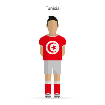 Tunisia football player. Soccer uniform.