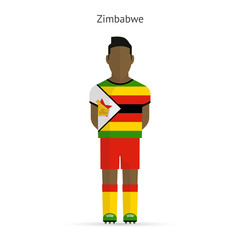 Zimbabwe football player. Soccer uniform.