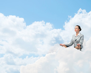 Fototapeta na wymiar business woman meditating