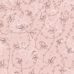 pattern with exotic flowers