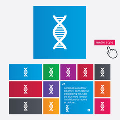 DNA sign icon. Deoxyribonucleic acid symbol.