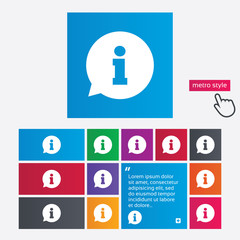 Information sign icon. Info symbol.