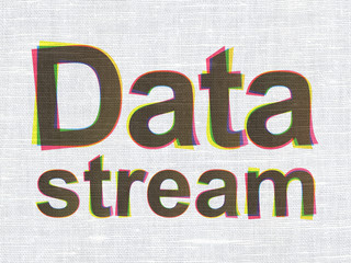 Information concept: Data Stream on fabric texture background