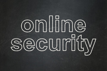 Safety concept: Online Security on chalkboard background