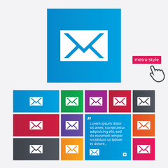 Mail icon. Envelope symbol. Message sign.