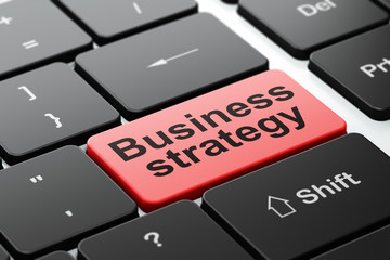 Fototapeta premium Business concept: Business Strategy on computer keyboard