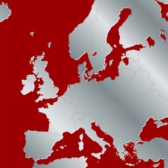 Europa Karte metallic rot