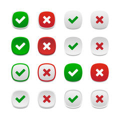 Rounded square validation buttons