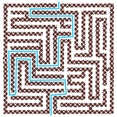 Brown square maze with help