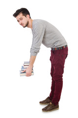 Naklejka premium Young student isolated on the white background