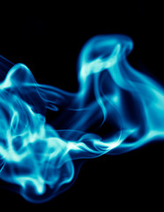blue smoke on black background