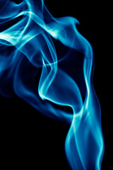 blue smoke on black background