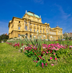 Croatian national theatre square in Zagreb