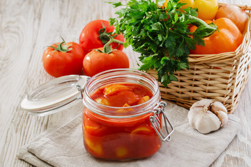 letcho in a glass jar