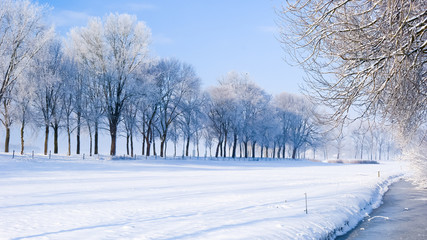 A rural road on a dutch dike,