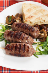 Kebab, minced meat skewer