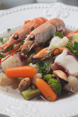 Seafood and vegetable soup