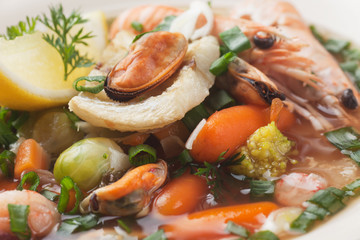 Seafood and vegetable soup