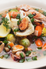 Seafood and vegetable soup