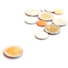 Finances THAI Coins isolated on white background