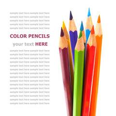 colorful crayons isolated on white background