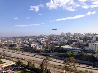 plane over city