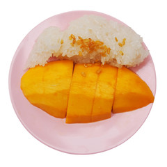 sticky rice and ripe mango with  bean