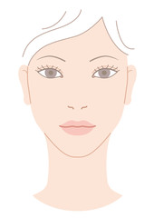 女性　顔　美人　正面