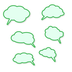 book speech bubble symbol set