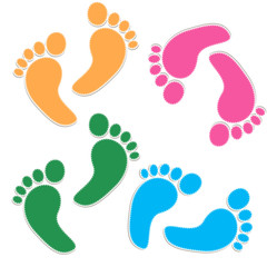 Colorful footprint design