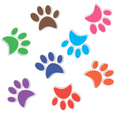Animal paw prints icons with shadow effect