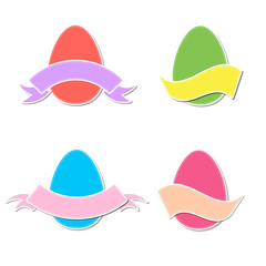 Fototapeta premium Easter eggs with ribbon