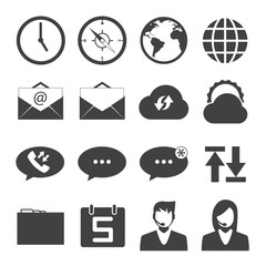 Black and White mobile phone icons connection set - 63953648