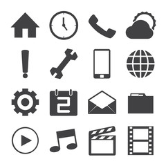 Black and White mobile icons set.Vector EPS10 - 63953651